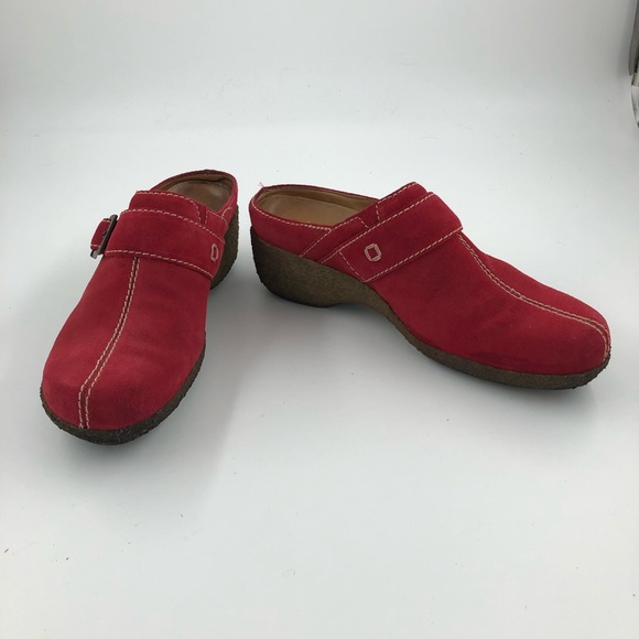 Timberland Comforia Red Suede Leather Clogs 8 1/2 - Picture 10 of 11